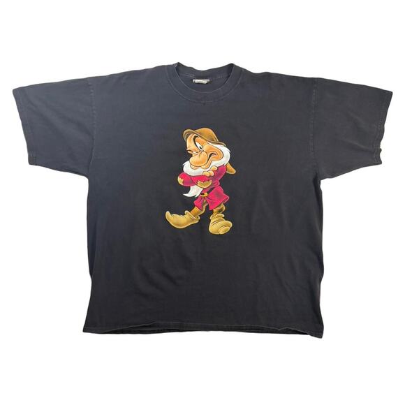 90s disney world tee shirt 7 dwarfs grumpy men's XL black - Picture 1 of 5